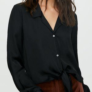 Wilfred Black Tie-Front Blouse